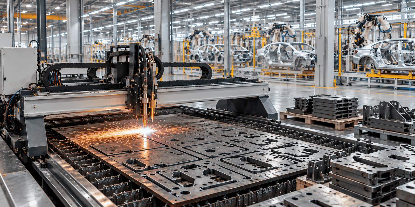 Automotive Factory Cutting and Assembly Line