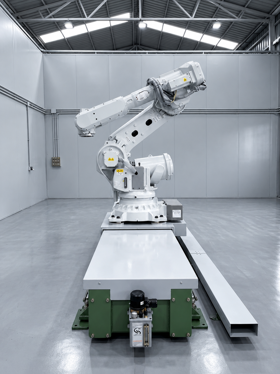 Centered Industrial Robotic Arm Workshop