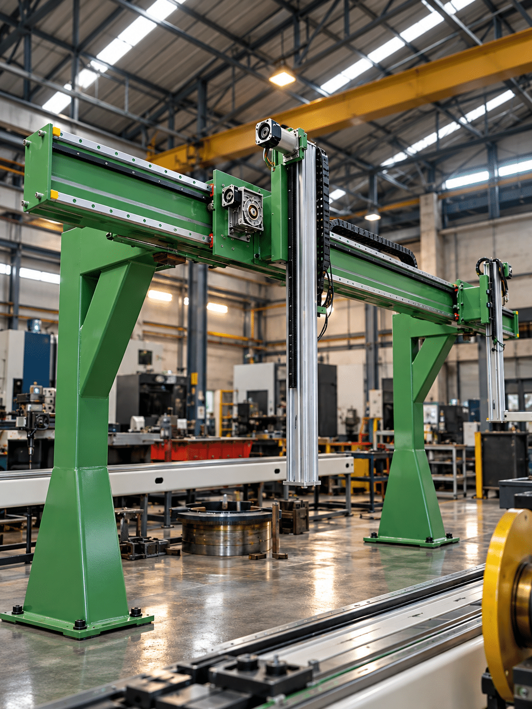 Green Gantry in a Modern Machine Shop